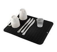 40x30cmTapis Egouttoir,Tapis de Séchage Vaisselle en Silicone,Vaisselle Tapis Absorbant Vaisselle,Résistant à la Chaleur et Antidérapant,pour Cuisine (Noir)