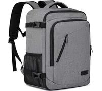 40x30x20 Ryanair EasyJet Eurowings Wizz Air Sac à Dos Voyage Cabine Avion 24L Bagage à Main avec USB Charging Port Sac à Dos Ordinateur Portable 14 Pouces Homme Femme Noir Gris