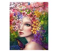 (40x50cm) Square Diamond Painting Full Drill 5D DIY Carré Diamant Peinture Fleur Fée Point De Croix Kit Photos Carré pour Adultes Peinture par Numéros Strass Broderie Diamant Art Famille Ornements