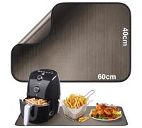 40x60cm Sous-couche réfractaire Tapis en fibre de verre silicone anti-feu pour plateau de table Tapis résistant à la chaleur pour friteuse à air machine à café micro-ondes Antidérapant imperméable