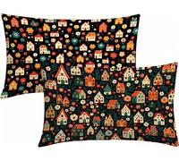 40x75 Lot de 4 Housses de Coussin Noir Coussin Canape Couleur, Lin Taie d'oreiller Impression Recto Verso avec Fermeture éClair Invisible, Decoration Maison pour Jardin Salon, Cadeau Femme -LK2604773