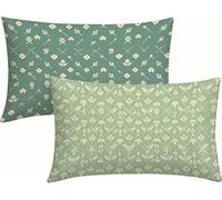 40x80 Lot de 4 Housses de Coussin Bleu Coussin Canape Moderne, Lin Taie d'oreiller Impression Recto Verso avec Fermeture éClair Invisible, Decoration Maison pour Jardin Salon, Cadeau Femme -LK2604923