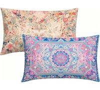 40x90 Lot de 4 Housses de Coussin Couleur Coussin Canape BohêMe, Lin Taie d'oreiller Impression Recto Verso avec Fermeture éClair Invisible, Decoration Maison pour Jardin Salon, Cadeau -LK260466N