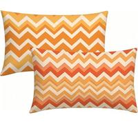 40x90 Lot de 4 Housses de Coussin Jaune Coussin Canape Ondulation, Lin Taie d'oreiller Impression Recto Verso avec Fermeture éClair Invisible, Decoration Maison pour Jardin Salon, Cadeau -LK260423I