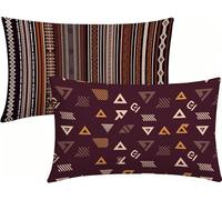 40x90 Lot de 4 Housses de Coussin Ocre Coussin Canape BohêMe, Lin Taie d'oreiller Impression Recto Verso avec Fermeture éClair Invisible, Decoration Maison pour Jardin Salon, Cadeau Femme -LK26048U