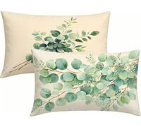 40x90 Lot de 4 Housses de Coussin Vert Coussin Canape Simple, Lin Taie d'oreiller Impression Recto Verso avec Fermeture éClair Invisible, Decoration Maison pour Jardin Salon, Cadeau Femme -LK2604795