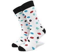 40YARDS chaussettes de football américain avec ballons de football colorés pour les fans - Unisexe hommes & femmes (blanc/noir, 36-40 ou 41-46)