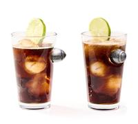 40YARDS Lot de 2 verres à bière/pinte de football américain avec métal intégré pour 400 ml de bière, de cola, de soda, d'eau et plus encore
