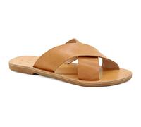 41 beige Emmanuela Sandales en cuir plates grecques Antique, coulisse à la main de haute qualité sur X Strap Summer Shoes pour dames, Sandales à glissière avec des orteils ouverts