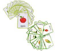41 Cartes Éclair Fruits et Légumes en Anglais, Matériel Montessori pour l'enseignement de l'Anglais (ESL), Homeschool et Thérapie Autisme
