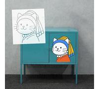 41 cm Charmante Fille Chat Fille avec Boucles d'oreilles Perles Pochoirs de Coloration pour Murs Artistique Modèle à Peindre Décoration Maison Artisanat Sur Mur Grand Art Mural S592