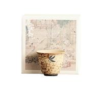 41 ml/1,5 oz bleu et blanc silex or rouge papillon orchidée petite tasse à thé personnel spécial cloche service à thé - Xiaolan rouge doré [ boîte]