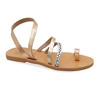 41 Multicolore 1 Emmanuela Sandales dans le style grec ancien, Sandales en cuir plat à la main avec bague à orteils, chaussures d'été de haute qualité avec des coupes de passage pour femmes
