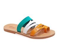 41 Multicolore 4 Emmanuela Sandales dans un style grec ancien, sandales à lanières en cuir à la main en cuir, chaussures d'été de haute qualité, curseur Boho Chic