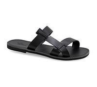 41 noir Emmanuela Antique Sandales en cuir grecque pour hommes, haute qualité à la main ouverte sandales pour hommes, glissade sur des chaussures d'été, sandales à lanières coulissantes