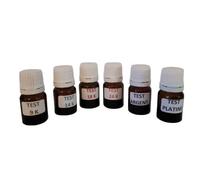 41 € port offert Kit 6 test bijoux testeur réactif or 9,14,18,24, argent et platine flacons à spatules prêts à l' emploi sans pierre de touche