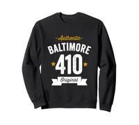 410 Baltimore Code régional États-Unis Ville en Vieilli Authentique (foncé) Sweatshirt