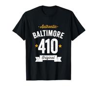 410 Baltimore Code régional États-Unis Ville en Vieilli Authentique (foncé) T-Shirt