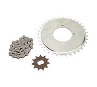410 Chaîne de Pignon D'entraînement Combo 38 Maillons Chaîne de Pignon Dentée Dorée 11T Type H Kit de Chaîne de Pignon en Acier pour Vélos électriques Motos Moteur à Courant