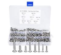 410 Pièces Vis Auto - Perceuses Assorties, Vis à Tête Ronde Fente Croisée M3 M4 M5 en Acier au Carbone Q215 Haute Résistance, Kit de Quincaillerie Métrique pour Bricolage Maison, C