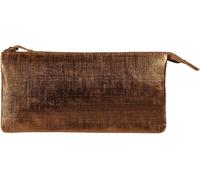 410048c - Grande Trousse 2 Compartiments Kleo-Pathra En Véritable Cuir D'agneau 22x11cm, Bronze[Z581]