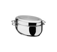 - 411318 - Cocotte - Acier Inoxydable Massif 18/10 - 33 cm - 1 couvercle inox + 1 couvercle en verre avec poignee AROMA