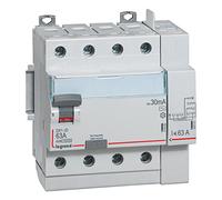 411653 Legrand Interrupteur différentiel tétrapolaire 63A type AC 30mA - 5 modules