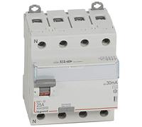 411660 Legrand Interrupteur différentiel tétrapolaire 25A type AC 30mA - 4 modules