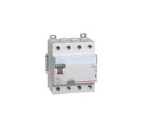 411662 Legrand Interrupteur différentiel tétrapolaire 63A type AC 30mA - 4 modules - Bornes alignées