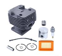 4134 020 1214 Kit de piston cylindrique de 35 mm compatible avec les débroussailleuses FS250 FS250R FS200 FS200R FS120 Ensemble complet avec filtre à air, anneaux de piston, broche et circlips pour