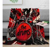 413D6Q8G Plaid Batterie Rock imprimé 3D Microfibre canapé lit | 80×90inchtoucher polaire doux léger chaleur déco musique salon accent maison moderne cadeau entretien facile