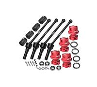 4140 Carbon Steel Front & Rear CVD Shaft (88mm) with 7075 Alloy Wheel Lock & Hex Claw for Traxxas 1:8 4WD Maxx Slash 6S-102076-4/1:10 4WD Maxx-89076-4 Monster Truck Upgrades - Red
