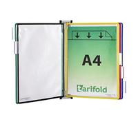 [414159] tarifold Support Kit Mural Métal, 5 pochettes A4 assorti
