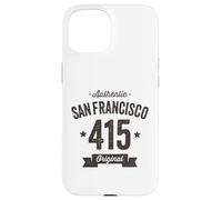 415 San Francisco Code régional Vieilli Authentique Coque pour iPhone 15
