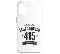 415 San Francisco Code régional Vieilli Authentique Coque pour iPhone 16