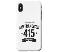 415 San Francisco Code régional Vieilli Authentique Coque pour iPhone X/XS