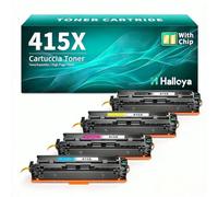 415X Toner avec Puce Compatible pour HP 415A W2030A Compatible pour Color LaserJet Pro M479fdw MFP M479fdn M479fnw M479dw M454dw M454dn W2030X W2031X W2032X W2033X (Noir/Cyan/Jaune/Magenta Lot de 4)