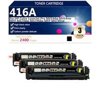 416A W2040A W2041A W2042A W2043A Cartucho de Tóner Compatible Para HP Color LaserJet Pro M454dw M454nw MFP M479dw M479fdw MFP M479fnw Impresora, Alto Rendimiento 2400 Páginas,Black-3 Pack