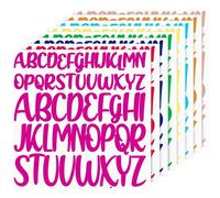 416pcs 8 Feuilles Autocollants Lettres, 2,5cm 5cm Majuscules Autocollants Alphabet Lettres Adhésives en Vinyle pour Scrapbooking Loisirs Créatifs Affiche (Couleur Arc-En-Ciel)