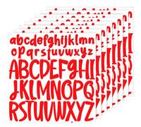 416pcs 8 Feuilles Autocollants Lettres, 2,5cm 5cm Majuscules et Minuscules Autocollant Alphabet Lettres Adhésives en Vinyle pour Scrapbooking Fenêtre Affiche (Rouge)