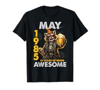 41st Birthday Raccoon Beer May 1985 Vintage 41 Years Old T-Shirt