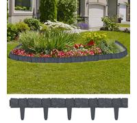 vidaXL Clôture de jardin Aspect de pierre 41 pcs Plastique 10 m 314684