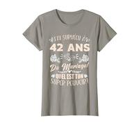 42 Ans De Mariage Humour Mari Anniversaire De Mariage T-Shirt, Femme, Ardoise, XS