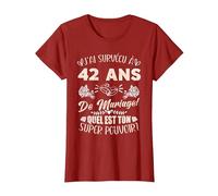 42 Ans De Mariage Humour Mari Anniversaire De Mariage T-Shirt, Femme, Canneberge, XXL