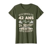 42 Ans De Mariage Humour Mari Anniversaire De Mariage T-Shirt, Femme, Olive, XXL