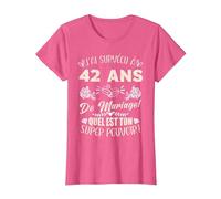 42 Ans De Mariage Humour Mari Anniversaire De Mariage T-Shirt, Femme, Rose Chiné, S