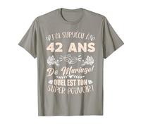 42 Ans De Mariage Humour Mari Anniversaire De Mariage T-Shirt, Homme, Ardoise, XL