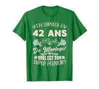 42 Ans De Mariage Humour Mari Anniversaire De Mariage T-Shirt, Homme, Vert Kelly, L