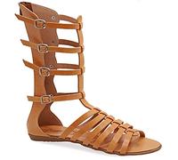 42 beige Emmanuela Sandales en cuir de gladiateur à la main de l'Emmanuela antique grecque, des sandales hautes veaux avec fermeture à glissière à la tige, chaises d'été plats pour femmes