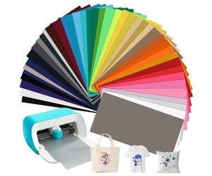 42 Feuilles Thermocollant pour Cricut Joy, 14 x 30,5CM Smart Iron-On Heat Transfer Vinyl, Transfert Textile Thermocollant, Flex Vinyl Textile pour Tissu Bonnets Pantalons